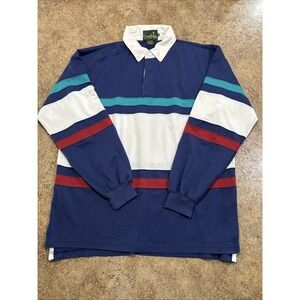 Vintage 90s Crossbow Rugby Polo Size Large Mens Striped